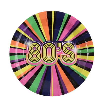 Piatto anni '80 23 cm - Set di 10 pezzi