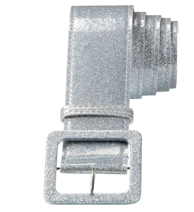 Cintura Disco Argento con Paillettes 120 cm – Accessorio Costume Anni 70