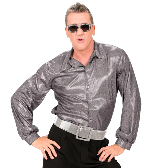 Cintura Disco Argento con Paillettes 120 cm – Accessorio Costume Anni 70