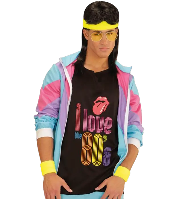 Set Completo Fasce Giallo Neon – Fascia per Capelli e 2 Fasce da Polso – Accessorio Costume Anni 80