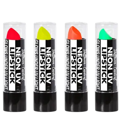 Display da 24 Rossetti Fluo 6 ml – Rosa, Giallo, Verde, Arancione Neon – Trucco per Costume