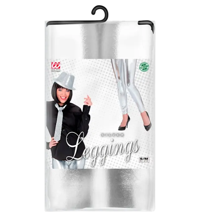 Leggings Argento Metallizzato – Pantaloni Disco Brillanti – Costume Anni 70 / 80