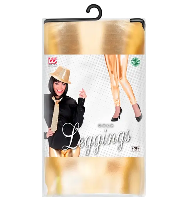 Leggings Oro Metallizzato – Pantaloni Disco Brillanti – Costume Anni 70 / 80
