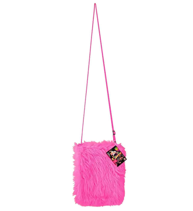 Borsa in Peluche Rosa Fluo – Accessorio Costume Pop Disco