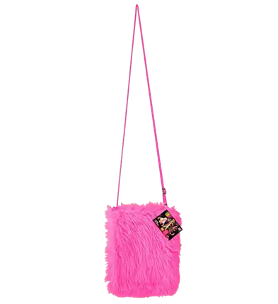Borsa in Peluche Rosa Fluo – Accessorio Costume Pop Disco