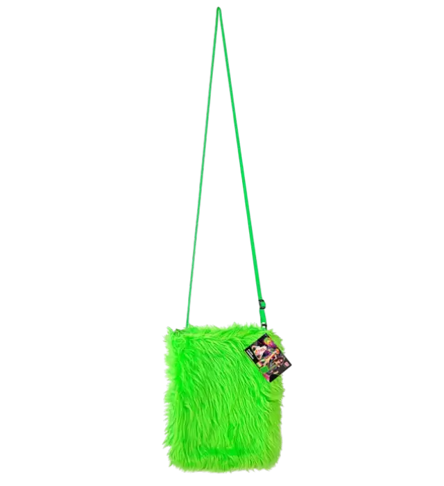 Borsa in Peluche Verde Fluo – Accessorio Costume Pop Disco