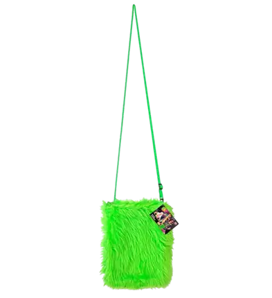Borsa in Peluche Verde Fluo – Accessorio Costume Pop Disco