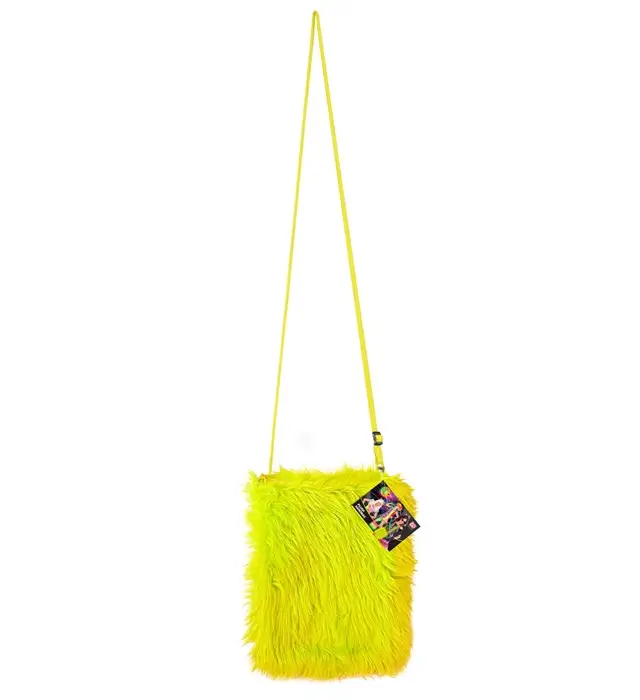 Borsa in Peluche Giallo Fluo – Accessorio Costume Pop Disco