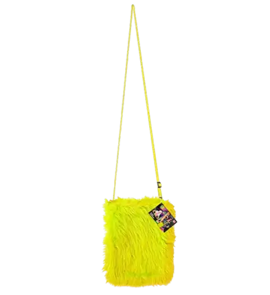 Borsa in Peluche Giallo Fluo – Accessorio Costume Pop Disco