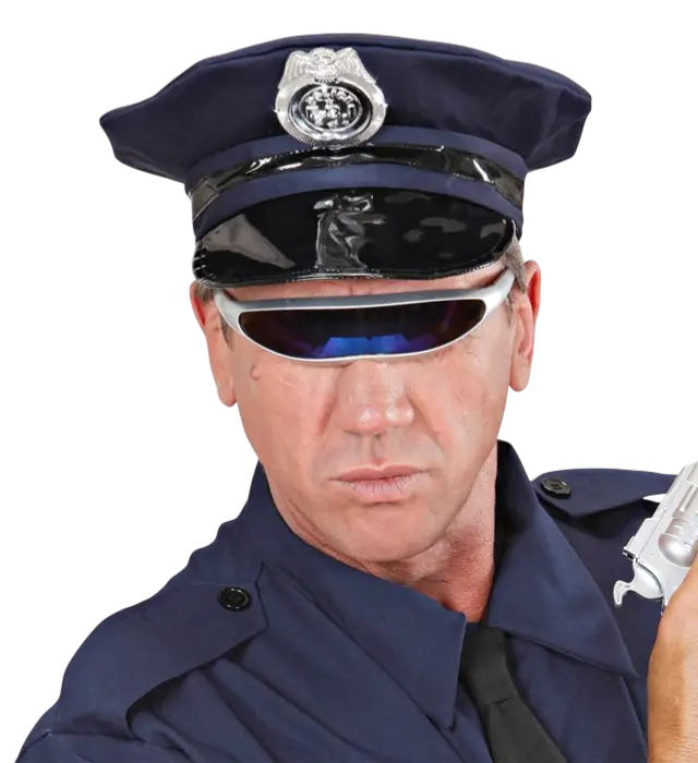 Occhiali Robot Argento Metallizzato – Accessorio Costume Futuristico