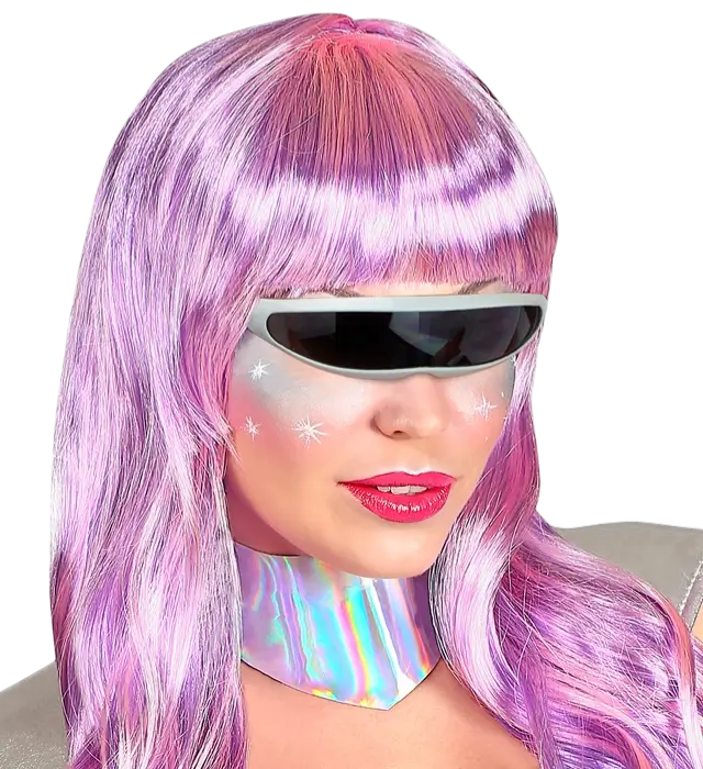 Occhiali Robot Argento Metallizzato – Accessorio Costume Futuristico