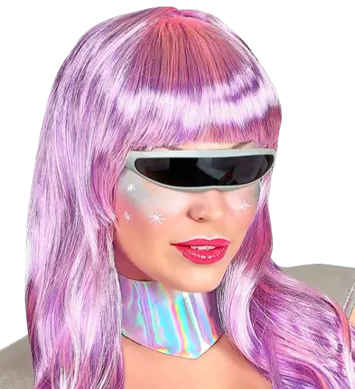 Occhiali Robot Argento Metallizzato – Accessorio Costume Futuristico