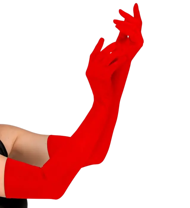 "GUANTO ROSSO LUNGO IN ELASTANO 60 cm - adatto anche per l'uomo