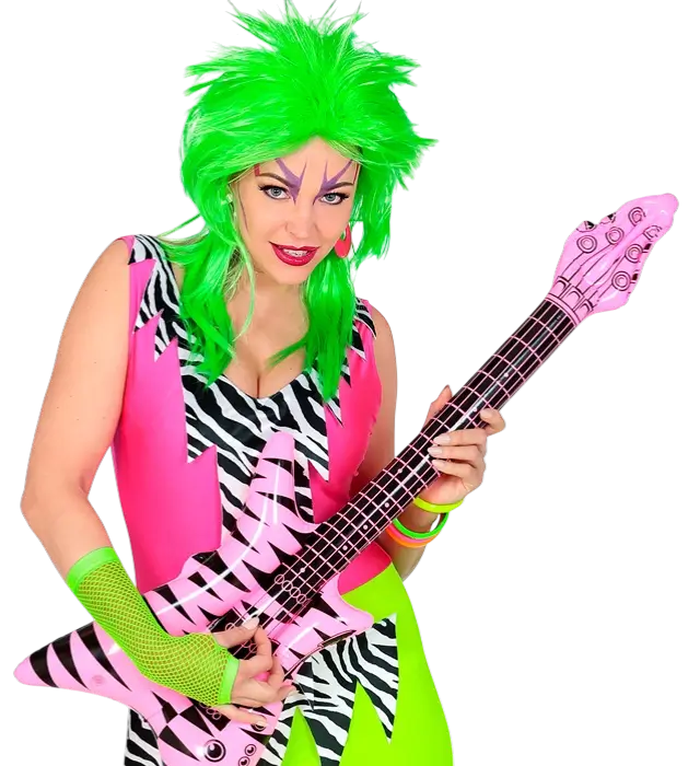 Guanti a Rete Verde Neon Senza Dita 33 cm – Accessorio Costume Anni 80