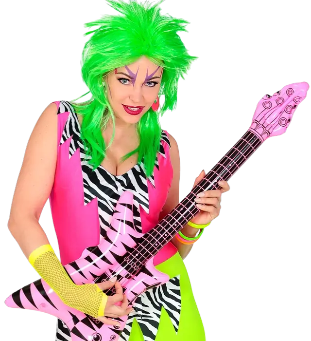 Guanti a Rete Giallo Neon Senza Dita 33 cm – Accessorio Costume Anni 80