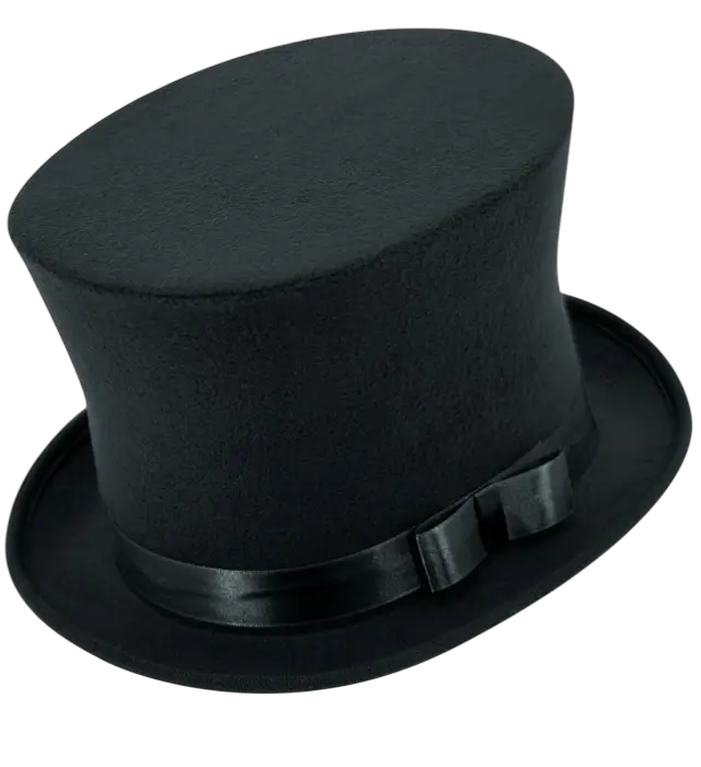 Cappello a Cilindro Nero in Feltro Effetto Lana 16 cm – Accessorio Costume Elegante