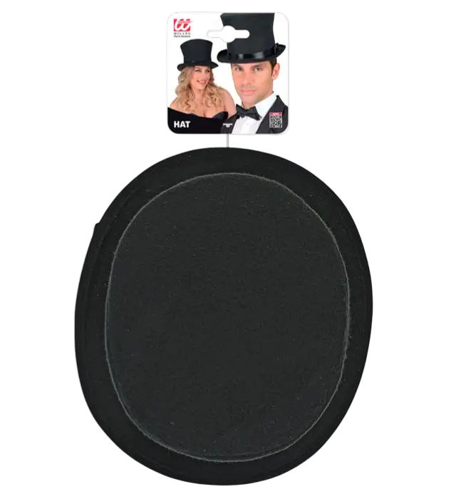 Cappello a Cilindro Nero in Feltro Effetto Lana 16 cm – Accessorio Costume Elegante