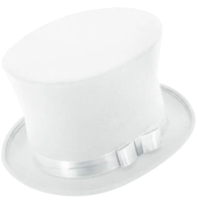Cappello a Cilindro Bianco in Feltro Effetto Lana 16 cm – Accessorio Costume Elegante