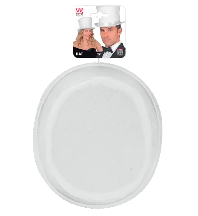 Cappello a Cilindro Bianco in Feltro Effetto Lana 16 cm – Accessorio Costume Elegante