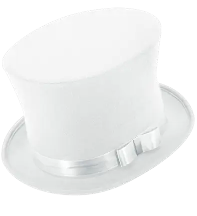 Cappello a Cilindro Bianco in Feltro Effetto Lana 16 cm – Accessorio Costume Elegante