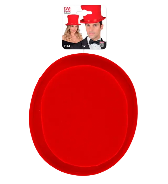 Cappello a Cilindro Rosso in Feltro Effetto Lana 16 cm – Accessorio Costume Elegante