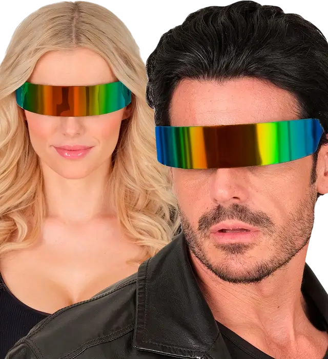 Occhiali a Specchio Arcobaleno – Occhiali da Sole Multicolore – Accessorio Costume