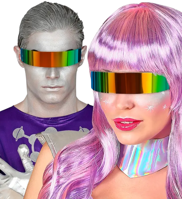 Occhiali a Specchio Arcobaleno – Occhiali da Sole Multicolore – Accessorio Costume