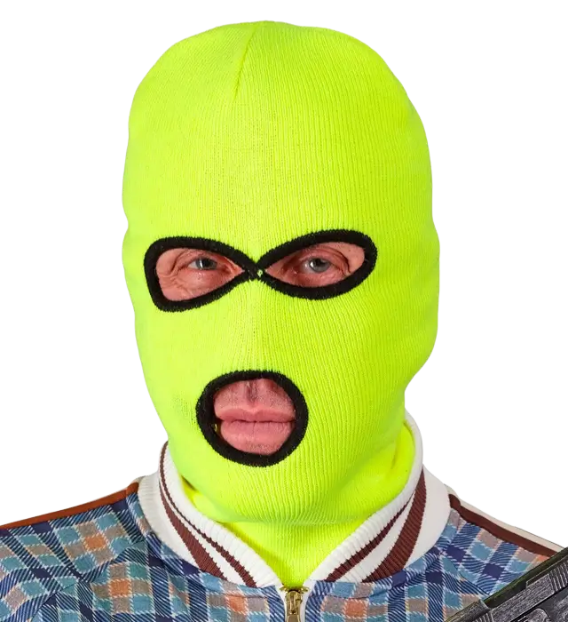 Passamontagna Balaclava Giallo Fluo – Maschera Costume