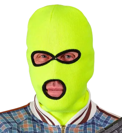 Passamontagna Balaclava Giallo Fluo – Maschera Costume
