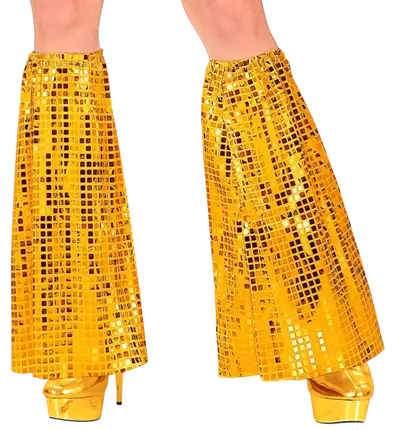 Scaldamuscoli Disco con Paillettes Oro – Stile Anni 70 – Accessorio Costume