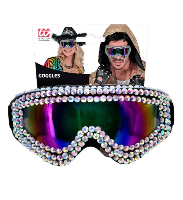 Occhiali Après-Ski con Strass – Occhiali Party Festival Invernale – Accessorio Costume