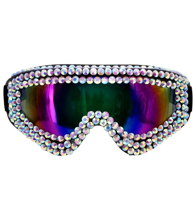 Occhiali Après-Ski con Strass – Occhiali Party Festival Invernale – Accessorio Costume