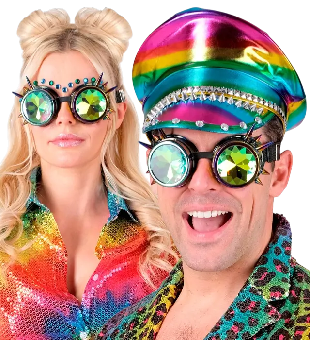 Occhiali Steampunk Kaleidoscopici – Occhiali Retro Futuristici – Accessorio Costume