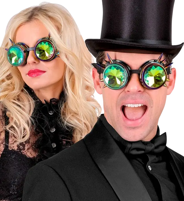 Occhiali Steampunk Kaleidoscopici – Occhiali Retro Futuristici – Accessorio Costume
