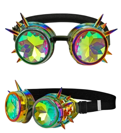 Occhiali Steampunk Kaleidoscopici – Occhiali Retro Futuristici – Accessorio Costume