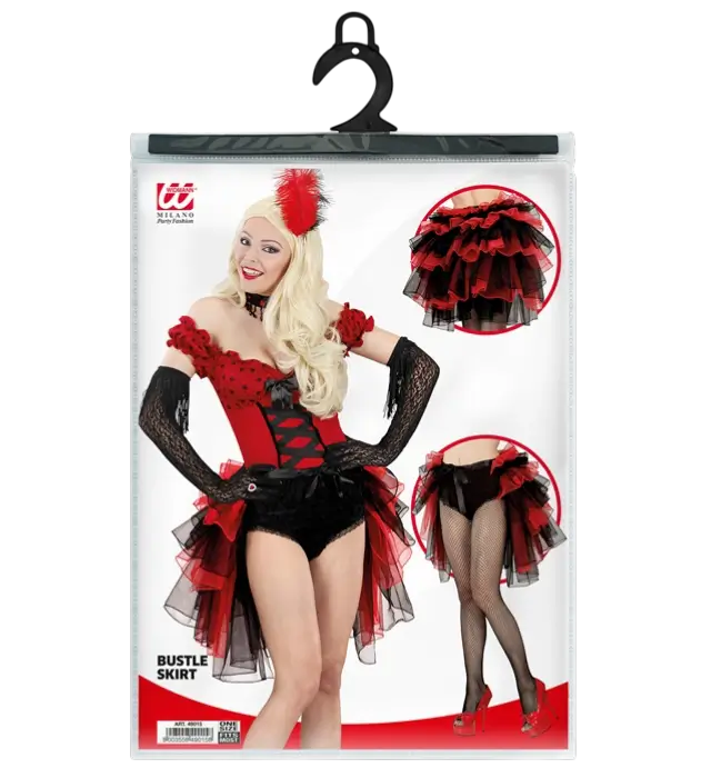 "GONNA BURLESQUE E GOTICA CON PIZZO NERO E ROSSO".