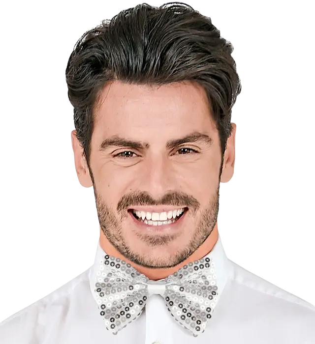 "PAPILLON CON PAILLETTES ARGENTO