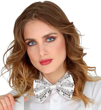 PAPILLON CON PAILLETTES ARGENTO