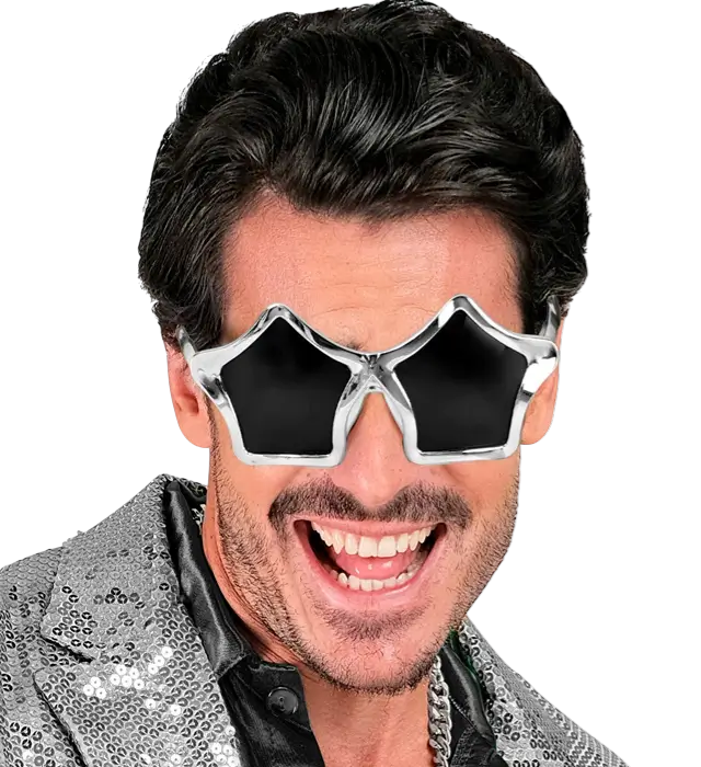 Occhiali Stella Argento – Occhiali Fantasia – Accessorio Costume Festival