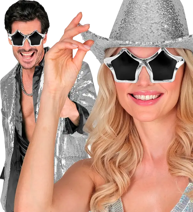 Occhiali Stella Argento – Occhiali Fantasia – Accessorio Costume Festival