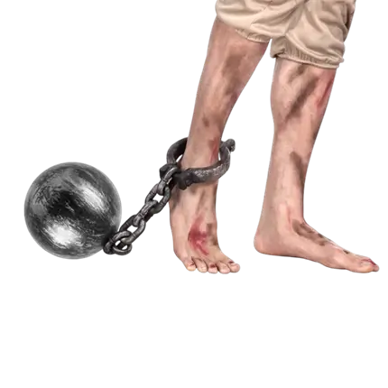 Prigioniero con palla e catena 53 cm