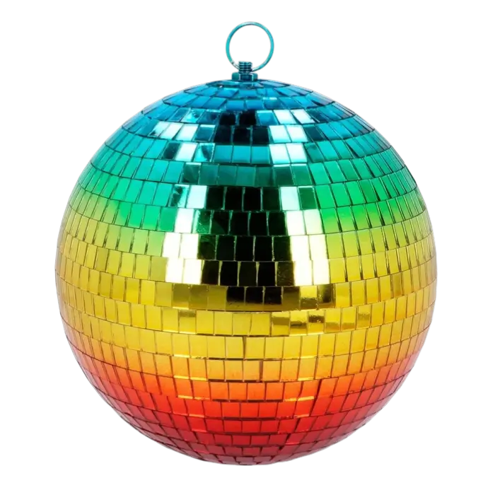 Palla da discoteca arcobaleno da 20 cm (M)