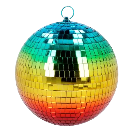 Palla da discoteca arcobaleno da 20 cm (M)