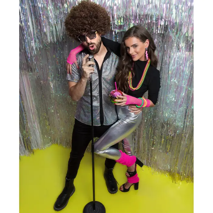 Tazza con palla da discoteca e cannuccia arcobaleno 600ml