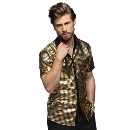 Camicia Disco diamond oro (M)