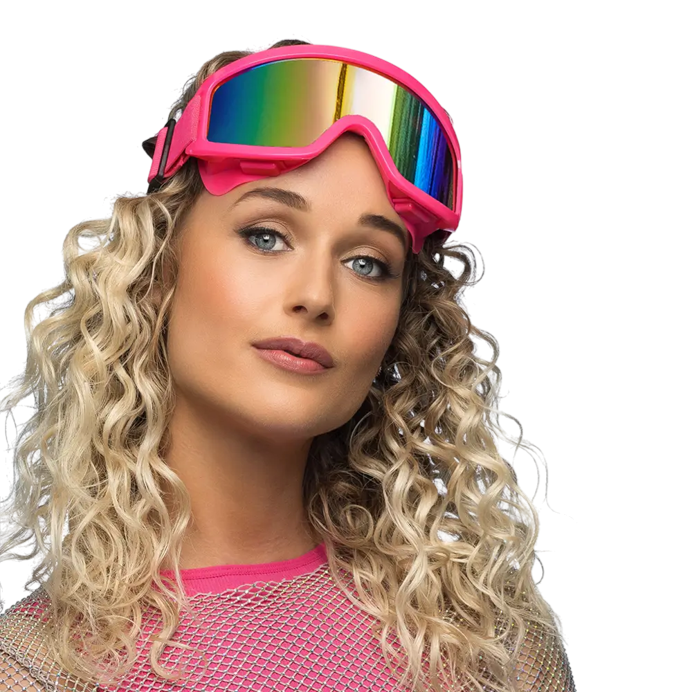 Occhiali da sci per festa e travestimento – Rosa fluo