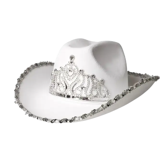 Cappello da cowboy con frange per travestimento “Glimmer” – Bianco