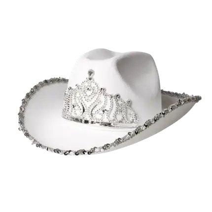 Cappello da cowboy con frange per travestimento “Glimmer” – Bianco