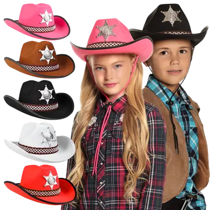 Assortimento di cappelli da cowboy da sceriffo per bambini