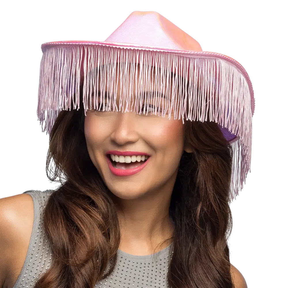 Cappello da cowboy con frange per travestimento “Fabulous” – Rosa